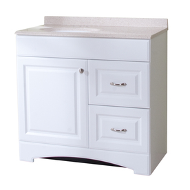  in White Integral Single Sink Bathroom Vanity with Cultured Marble Top