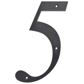 UPC 008236643589 product image for The Hillman Group 6-in Matte Black House Number #5 | upcitemdb.com