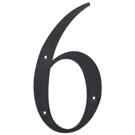 UPC 008236643596 product image for The Hillman Group 6-in Matte Black House Number #6 | upcitemdb.com