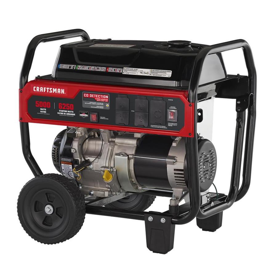 Craftsman 5000 Watt Gasoline Portable Generator With Briggs Stratton Engine In The Portable Generators Department At Lowes Com