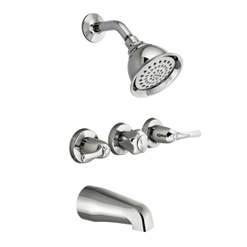 Moen Bathroom Fixtures on Shop Moen Three Handle Chrome Tub   Shower Faucet At Lowes Com