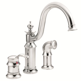 UPC 026508098943 product image for Moen Waterhill Chrome High-Arc Kitchen Faucet with Side Spray | upcitemdb.com