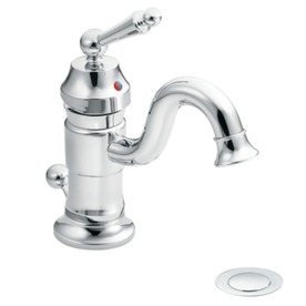 UPC 026508132524 product image for Moen Waterhill Chrome 1-Handle Single Hole WaterSense Bathroom Sink Faucet (Drai | upcitemdb.com