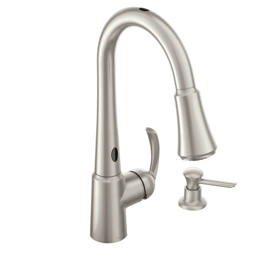Moen Delaney With Motionsense Spot Resist Stainless 1 Handle Pull Down Kitchen Faucet Deck Plate Included In The Kitchen Faucets Department At Lowescom