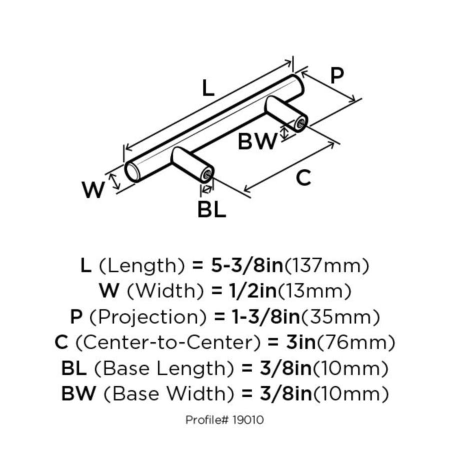 Amerock Bar Pulls 10 Pack 3 In Center To Center Polished Nickel Cylindrical Bar Drawer Pulls In The Drawer Pulls Department At Lowes Com