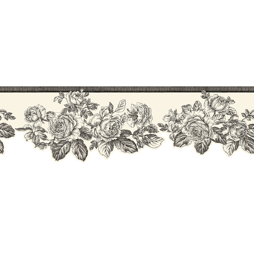 black and white floral wallpaper. allen + roth Black And White Rose Wallpaper Border$22$22