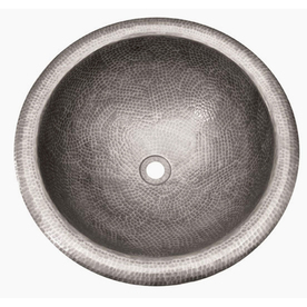 Barclay Hammered Pewter Copper Drop-In Round Bathroom Sink with Overflow 6713-PE