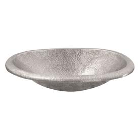 Barclay Hammered Pewter Copper Drop-In Oval Bathroom Sink with Overflow 6843-PE