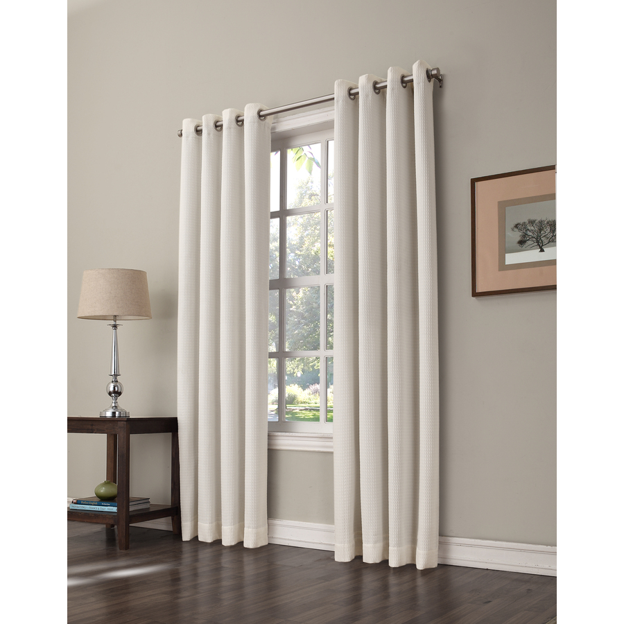 Allen Roth Romanby 84 In Ivory Polyester Grommet Room Darkening