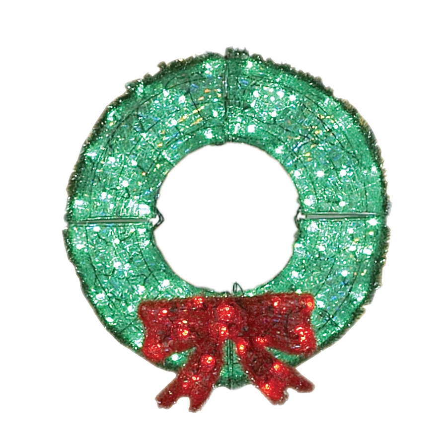 Shop Holiday Living 3-ft Plastic Green LED Christmas Wreath at Lowes 