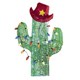 Shop Holiday Living 4-ft Lighted Cactus Freestanding Sculpture Outdoor