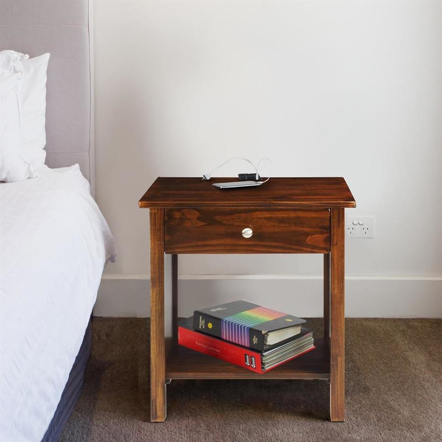 Casual Home Vanderbilt Warm Brown Pine Nightstand In The Nightstands Department At Lowes Com