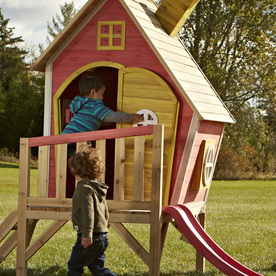 swing n play wood playhouse