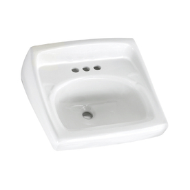 ... White Wall-Mount Rectangular Bathroom Sink with Overflow at Lowes.com