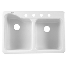 ... American Standard Double-Basin Porcelain Kitchen Sink at Lowes.com