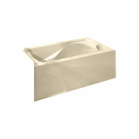 American Standard 60-in x 32-in Cadet Bone Hourglass-in-Rectangle Skirted Bathtub with Left-Hand Drain 2776.202.021