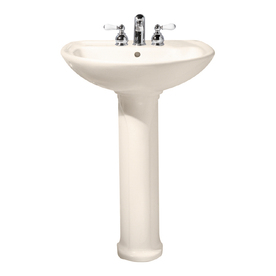 American Standard 35-in H Cadet Linen Vitreous China Complete Pedestal Sink 0236.411.222