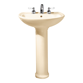 American Standard 35-in H Cadet Bone Vitreous China Complete Pedestal Sink 0236.811.021