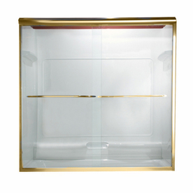 American Standard 40-in to 44-in W x 65-1/2-in H Polished Brass Frameless Sliding Shower Door AM00335.400.094