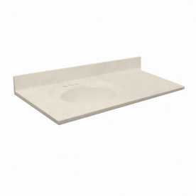 American Standard 73-in W x 22-in D Astra Lav Bone Cultured Marble Integral Single Sink Vanity Top CMA0734.608L