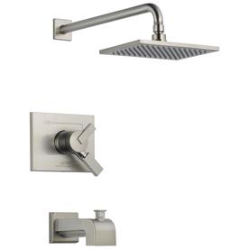 UPC 034449632553 product image for Delta Vero Stainless 1-Handle Bathtub and Shower Faucet Trim Kit with Rain Showe | upcitemdb.com