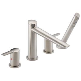 UPC 034449687157 product image for Delta Compel Stainless 2-Handle Adjustable Deck Mount Tub Faucet | upcitemdb.com