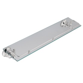 UPC 034584000057 product image for Moen Waterhill 22.76-in x 5.19-in 1 Chrome Glass Bathroom Shelf | upcitemdb.com