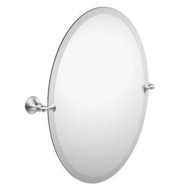 Moen 26-in H x 20-1/2-in W Glenshire Oval Frameless Bathroom Mirror with Beveled Edges DN2692CH