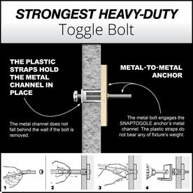 25 Pieces Toggler Snapptoggle Drywall Anchor with included bolts for 1//4-20 Fastener size; holds 80 pounds each by TOGGLER 25