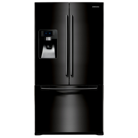 Samsung 23-cu ft French Door Counter-Depth Refrigerator with Single Ice Maker (Black) ENERGY STAR RFG237AABP