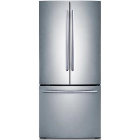 Samsung 21.6-cu ft 3 French Door Refrigerator with Single Ice Maker (Stainless Steel) ENERGY STAR RF220NCTASR