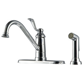 UPC 038877546307 product image for Pfister Portland Polished Chrome Low-Arc Kitchen Faucet with Side Spray | upcitemdb.com