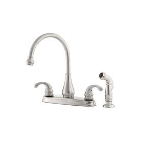 UPC 038877546642 product image for Pfister Treviso Stainless Steel High-Arc Kitchen Faucet with Side Spray | upcitemdb.com