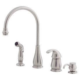 UPC 038877546666 product image for Pfister Treviso Stainless Steel High-Arc Kitchen Faucet with Side Spray | upcitemdb.com