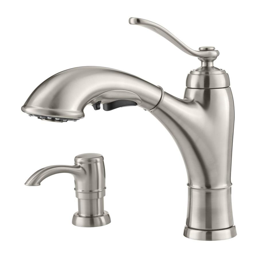 Shop Pfister Glenfield Stainless Steel 1-Handle Pull-Out Kitchen Faucet Lowes Kitchen Faucets Stainless Steel