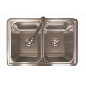 Shop Franke USA Double-Basin Drop-In Stainless Steel Kitchen Sink with 