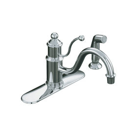 UPC 040688485041 product image for KOHLER Antique Polished Chrome 1-Handle Low-Arc Kitchen Faucet with Side Spray | upcitemdb.com