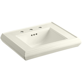 UPC 040688676562 product image for KOHLER Memoirs 24-in L x 19.75-in W Biscuit Fire Clay Rectangular Pedestal Sink  | upcitemdb.com