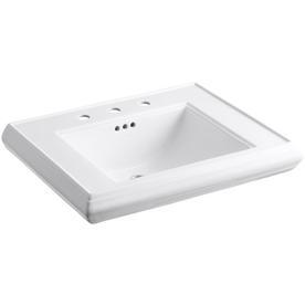 UPC 040688677002 product image for KOHLER Memoirs 27-in L x 22-in W White Fire Clay Rectangular Pedestal Sink Top | upcitemdb.com