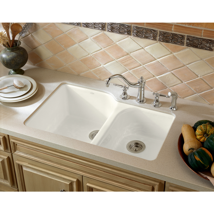 KOHLER Executive Chef Double Basin Undermount Cast Iron Kitchen Sink