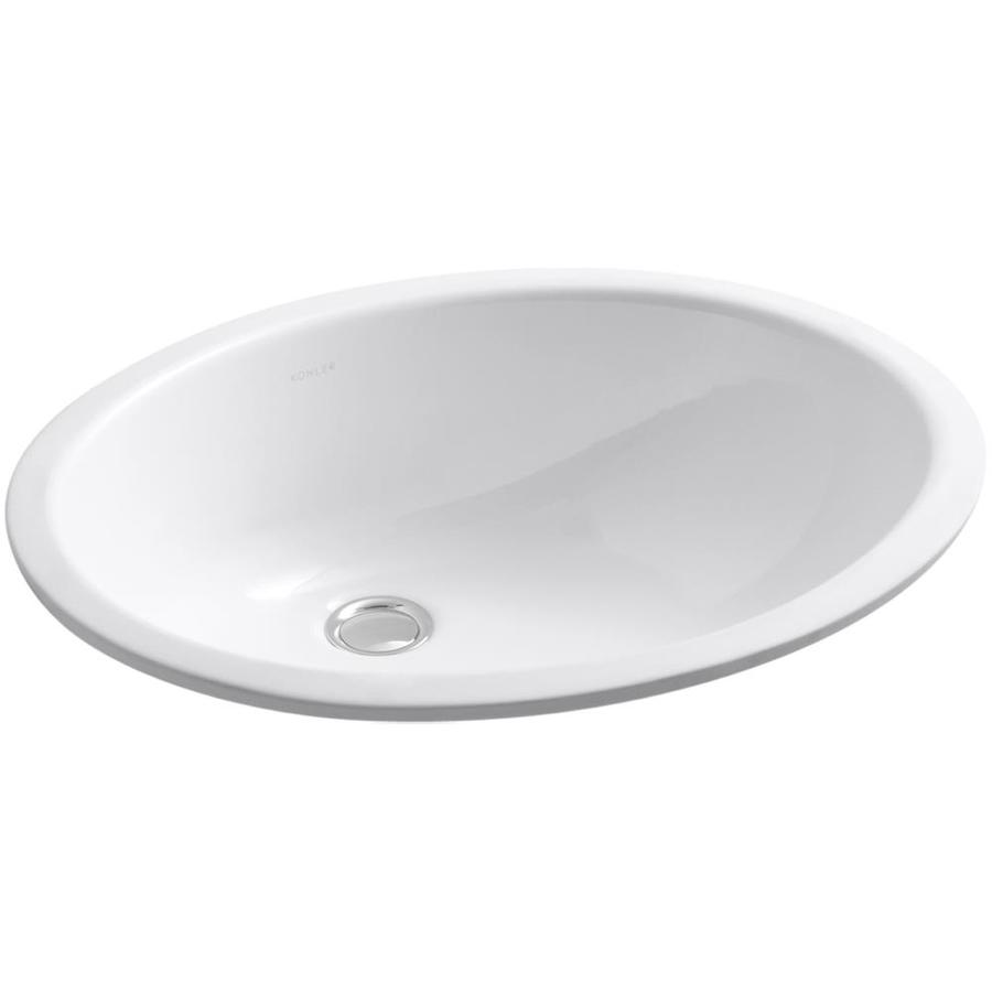 Shop KOHLER Caxton White Undermount Oval Bathroom Sink at Lowes.com
