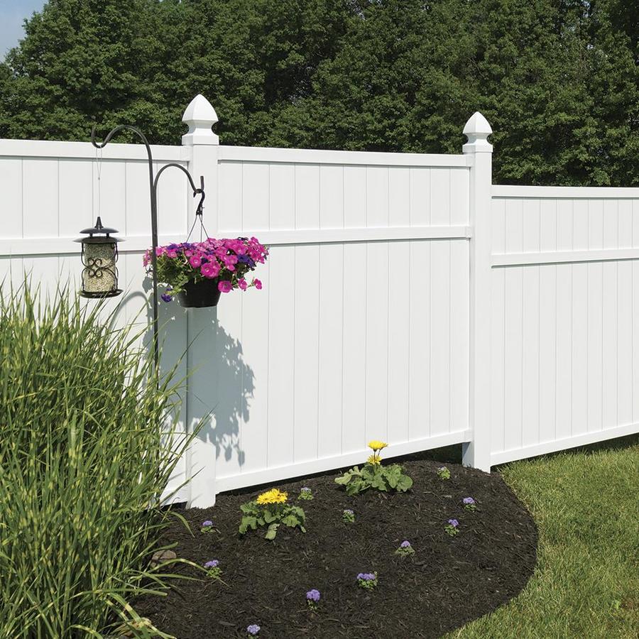 Freedom Pre Assembled Brighton 6 Ft H X 6 Ft W White Vinyl Flat Top Fence Panel In The Vinyl Fence Panels Department At Lowes Com