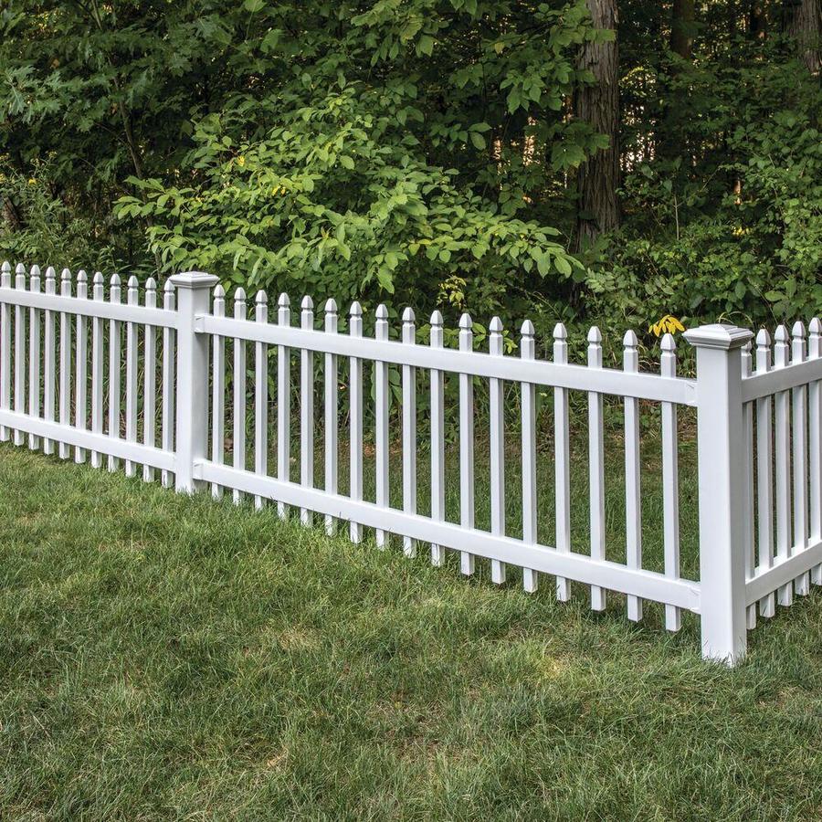 Freedom Pre Assembled Newport 3 Ft H X 8 Ft W White Vinyl Gothic Fence Panel In The Vinyl Fence Panels Department At Lowes Com