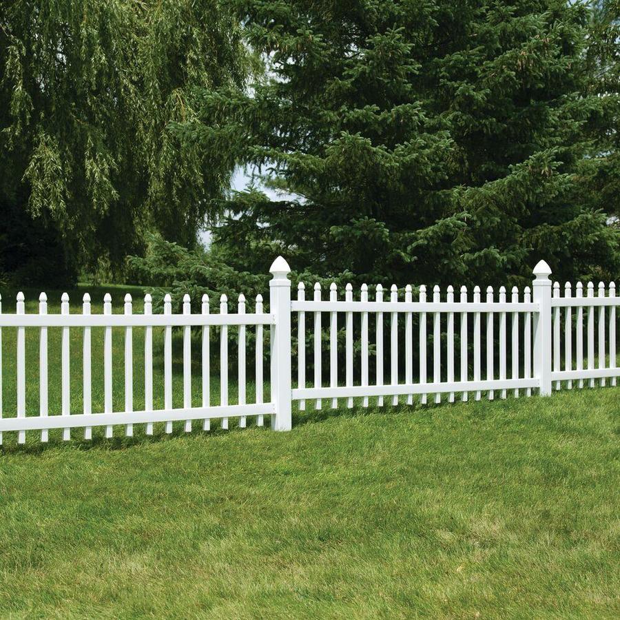 Freedom Pre Assembled Newport 3 Ft H X 8 Ft W White Vinyl Gothic Fence Panel In The Vinyl Fence Panels Department At Lowes Com