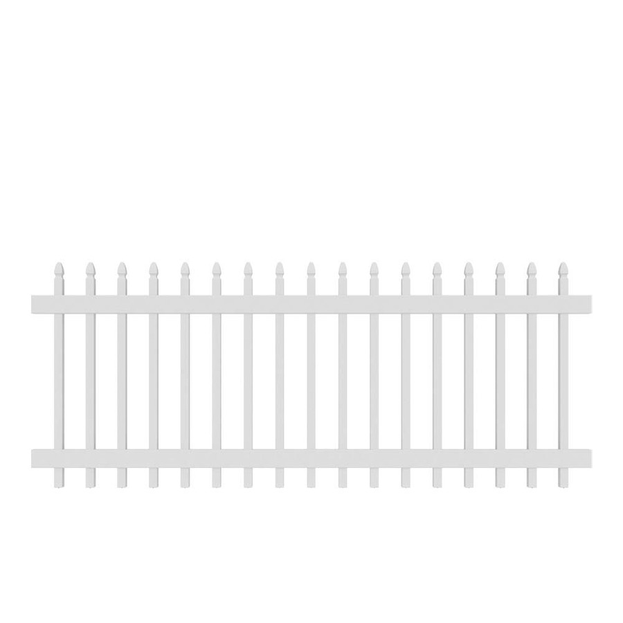 Freedom Pre Assembled Newport 3 Ft H X 8 Ft W White Vinyl Gothic Fence Panel In The Vinyl Fence Panels Department At Lowes Com