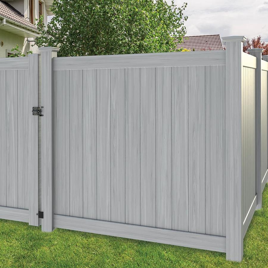 Freedom Hampton 6 Ft H X 6 Ft W Woodgrain Gray Vinyl Flat Top Fence Panel In The Vinyl Fence Panels Department At Lowes Com