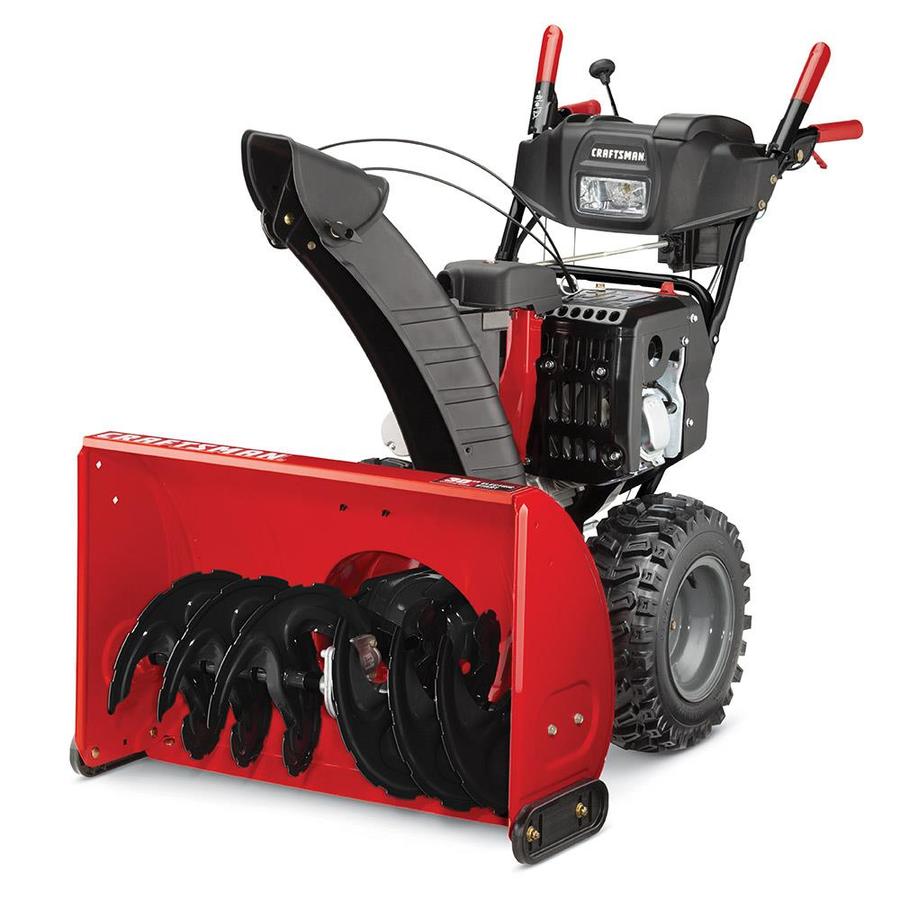 Craftsman Sb630 30 In 357 Cc Two Stage Self Propelled Gas Snow Blower With Push Button Electric Start Power Steering Headlight S Heated Handles In The Gas Snow Blowers Department At Lowes Com