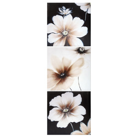 MCS Industries 12.25-in W x 36.5-in H Black and White Floral Design Canvas Wall Art 49808