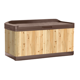 UPC 044365018966 product image for Suncast 54.5-in L x 27.5-in W 120-Gallon Java/Natural Wood Deck Box | upcitemdb.com