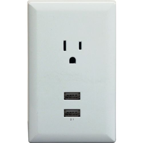Zoomed: RCA USB Wall Plate Charger